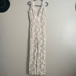 Lulus lace white jumpsuit size medium
